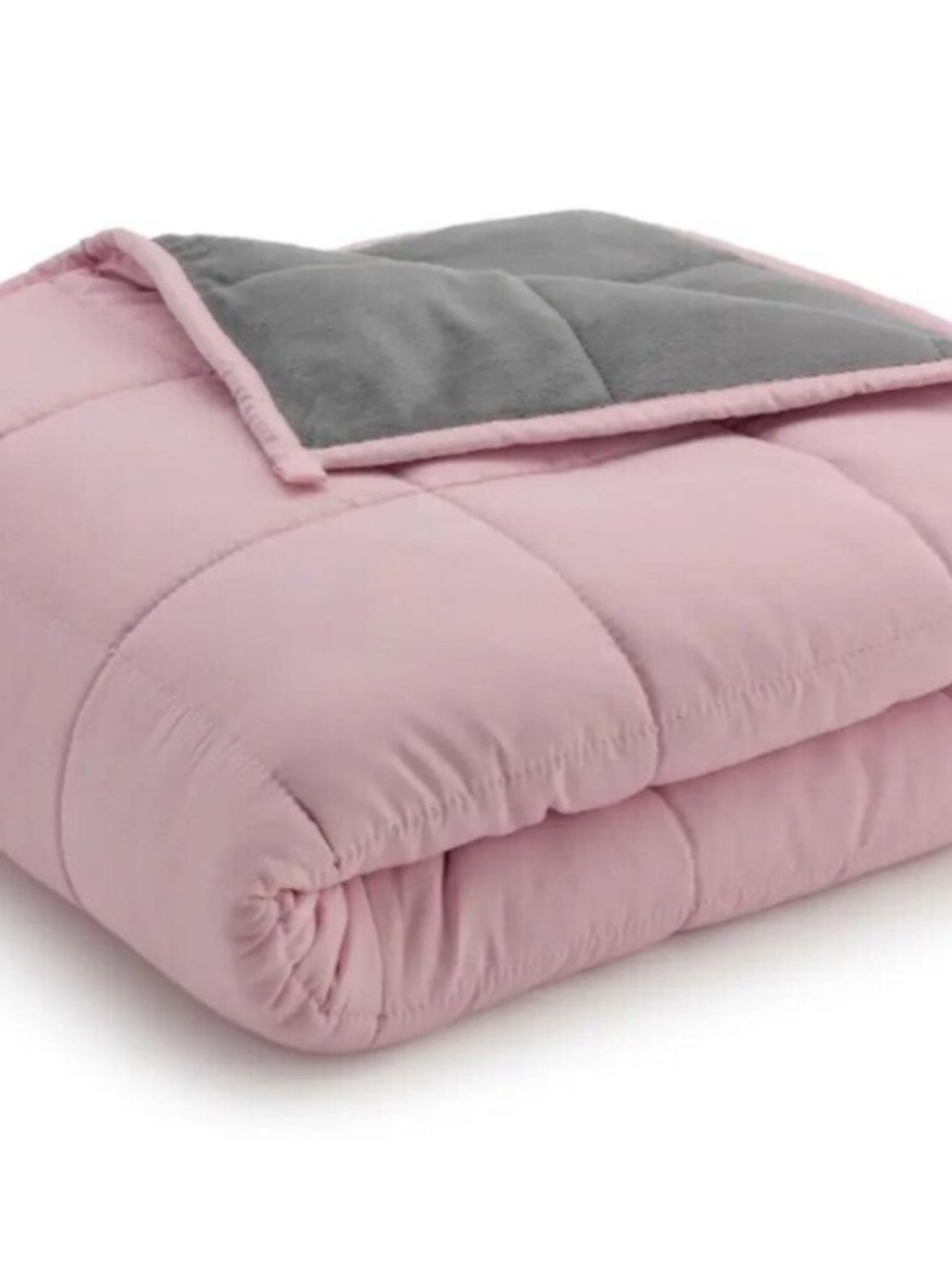 Ella Jayne Reversible 48 X72 Weighted Blanket - Grey/Pink - 15lb 689192618950